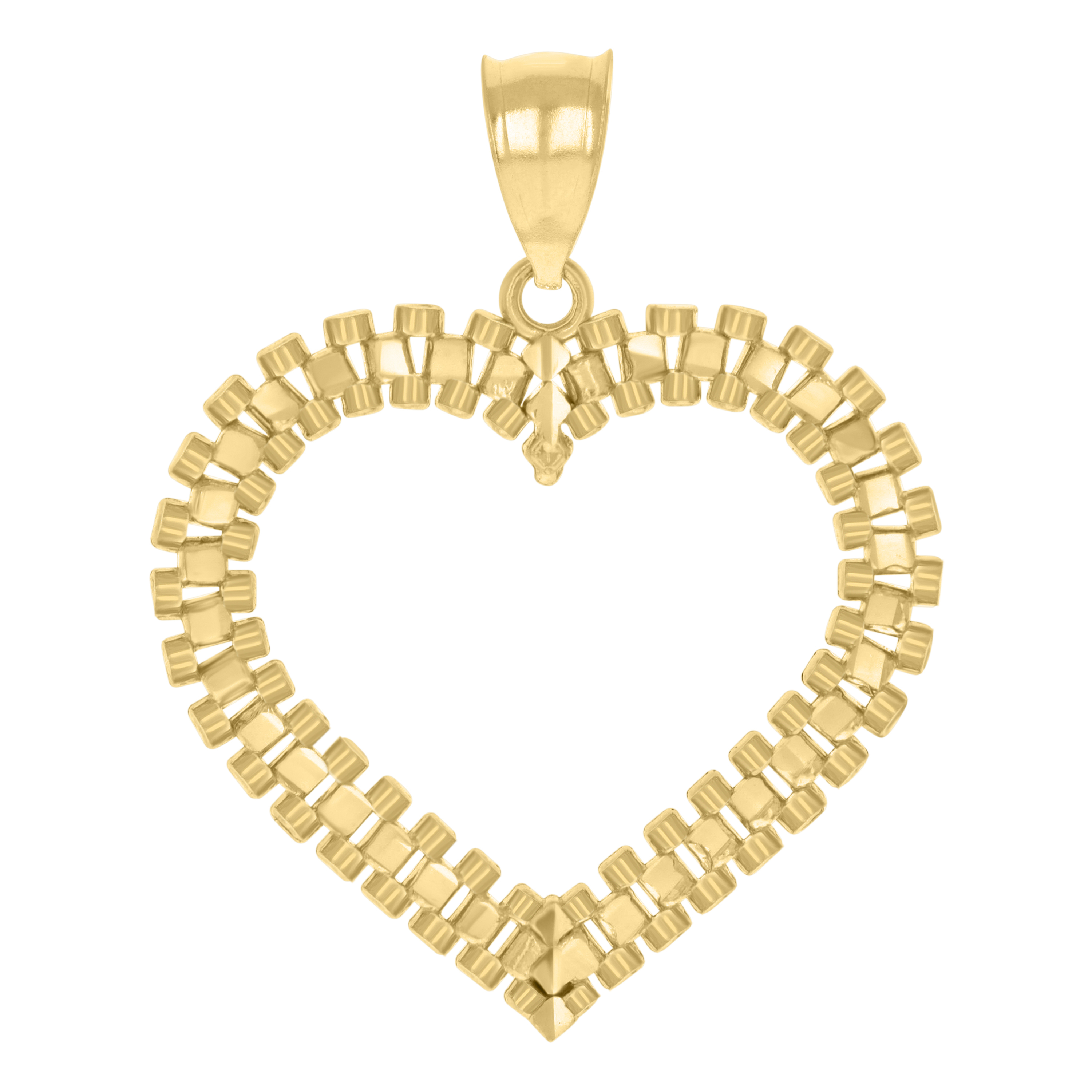 10kt 10k Yellow Gold Womens Heart Charm Pendant
